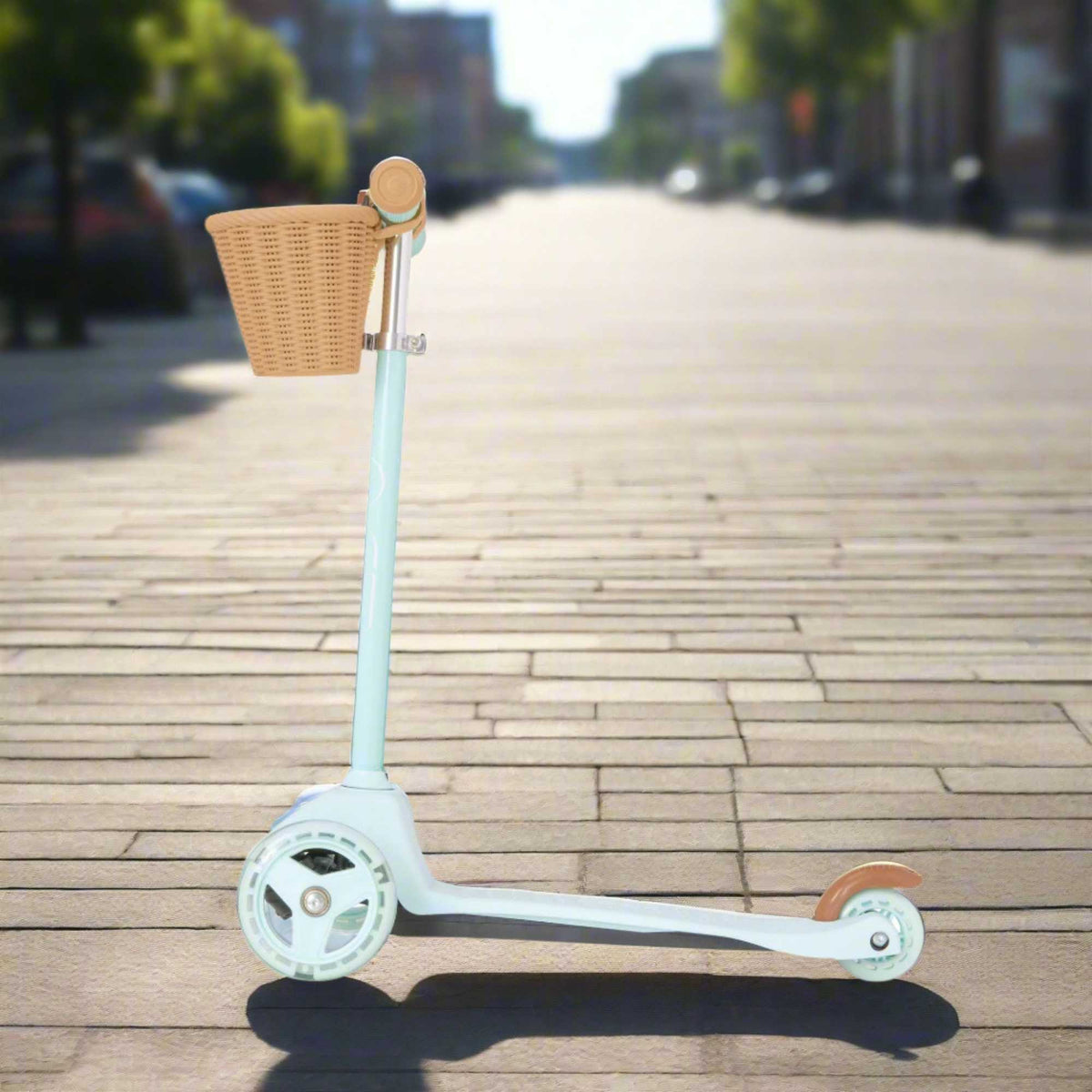 EVO Mini Cruiser Scooter With Basket - Mint Green