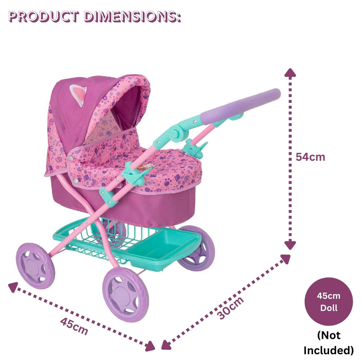 Gabby's Dollhouse Roamer Dolls Pram