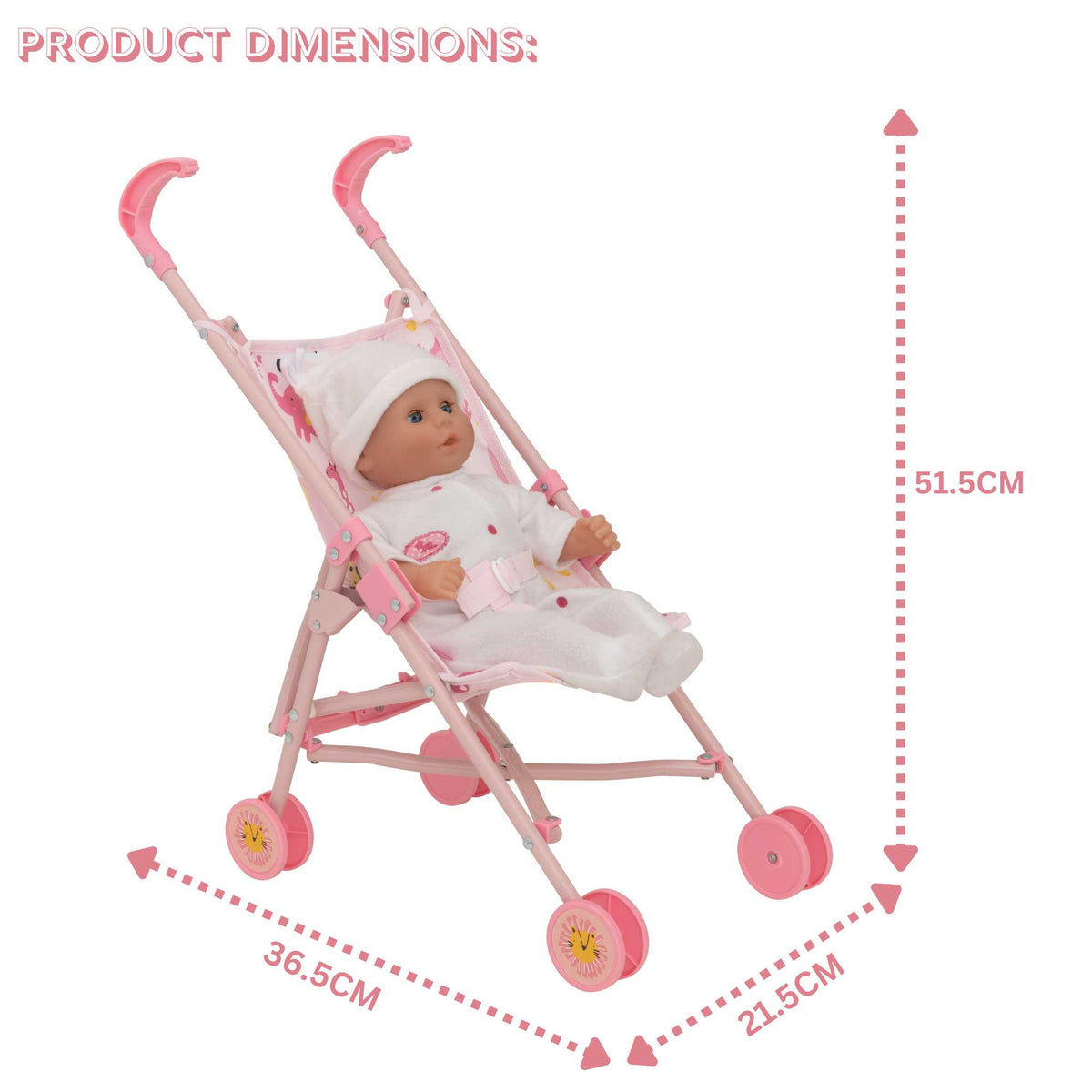 BabyBoo Single Dolls Stroller - Jungle