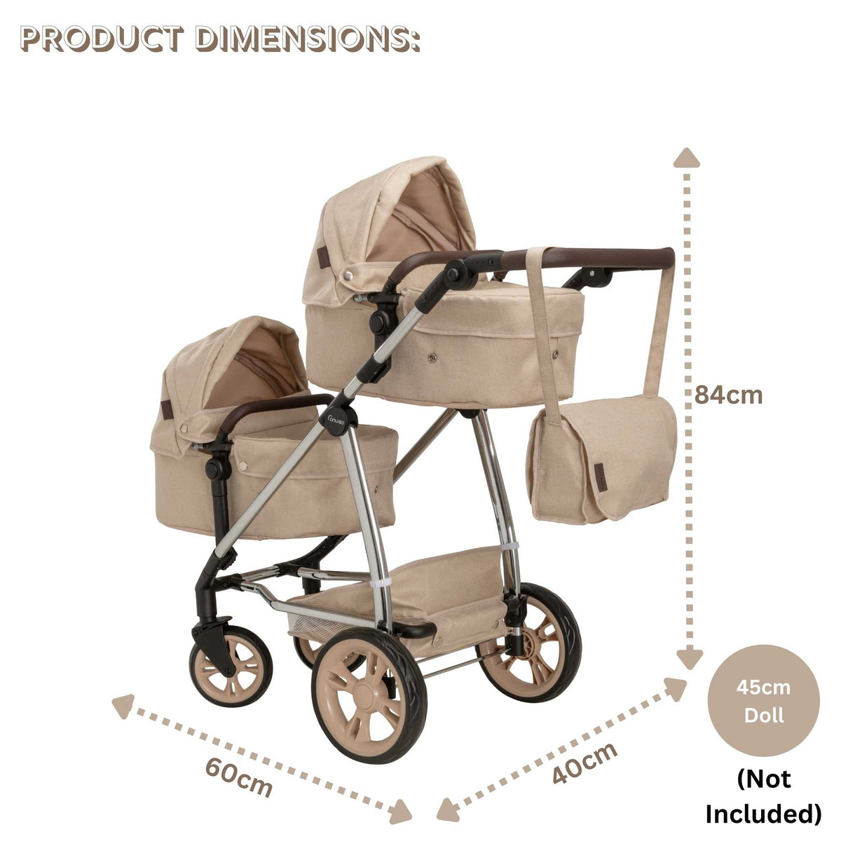 Celuna Premium Stone Twin Dolls Travel System - 9 Play Patterns