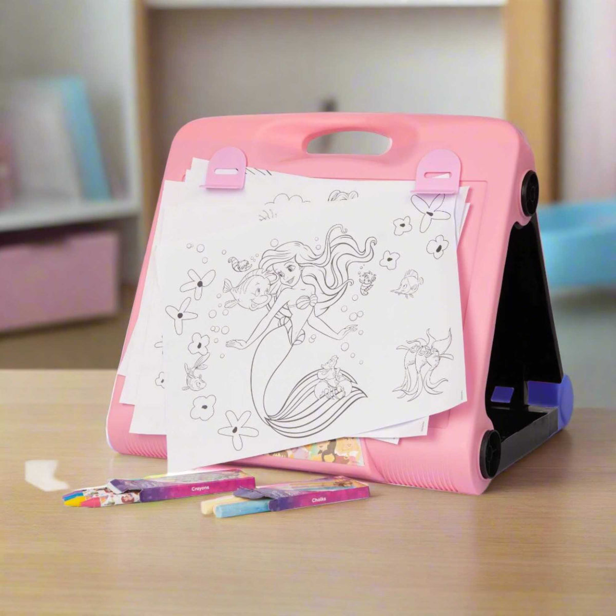 Disney Princess Travel Easel – Foldable Drawing Board with Accessories