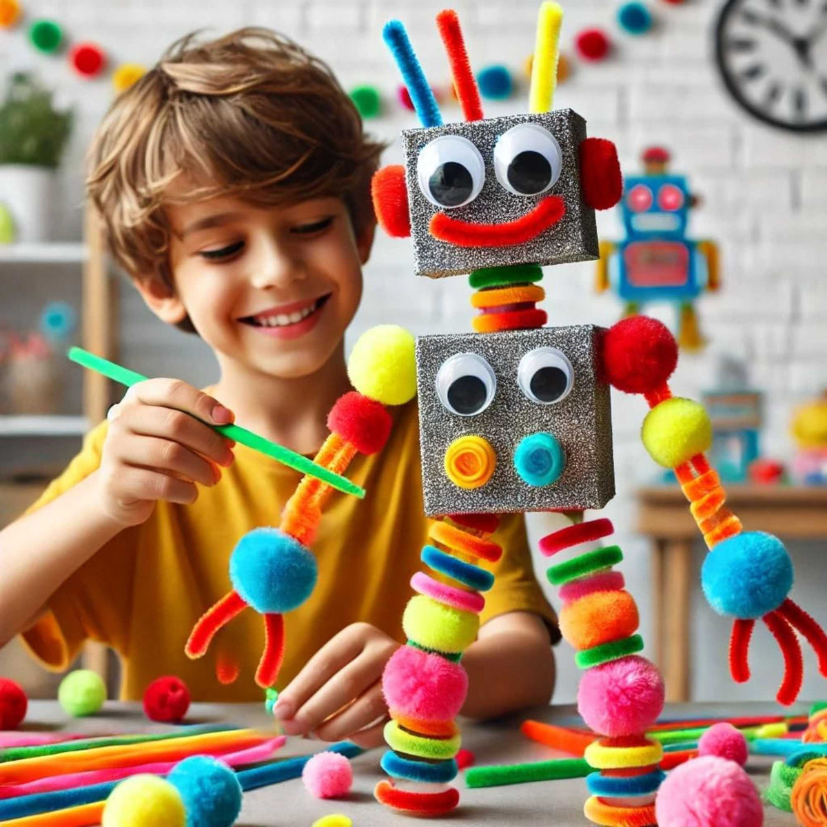 Fun Craft Jumbo Arts & Crafts Kit – 400+ Piece Kids Craft Supplies Set with Storage Box