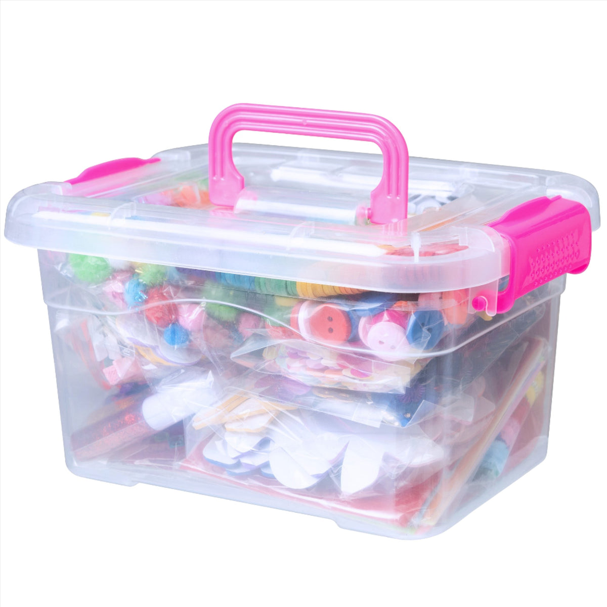 Fun Craft Jumbo Arts & Crafts Kit – 400+ Piece Kids Craft Supplies Set with Storage Box