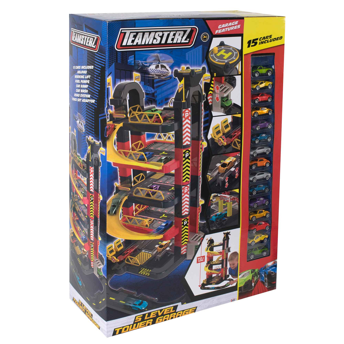 Teamsterz Metro City 5 Level Tower Garage + Street Machine 20 Toy Car Multipack Bundle