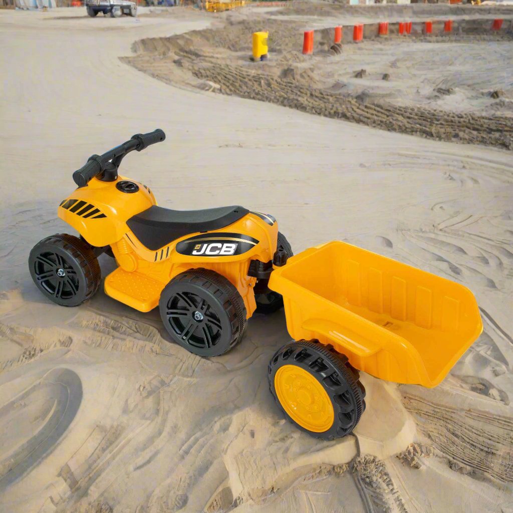 JCB Battery Operated Mini Quad Ride-On With Trailer