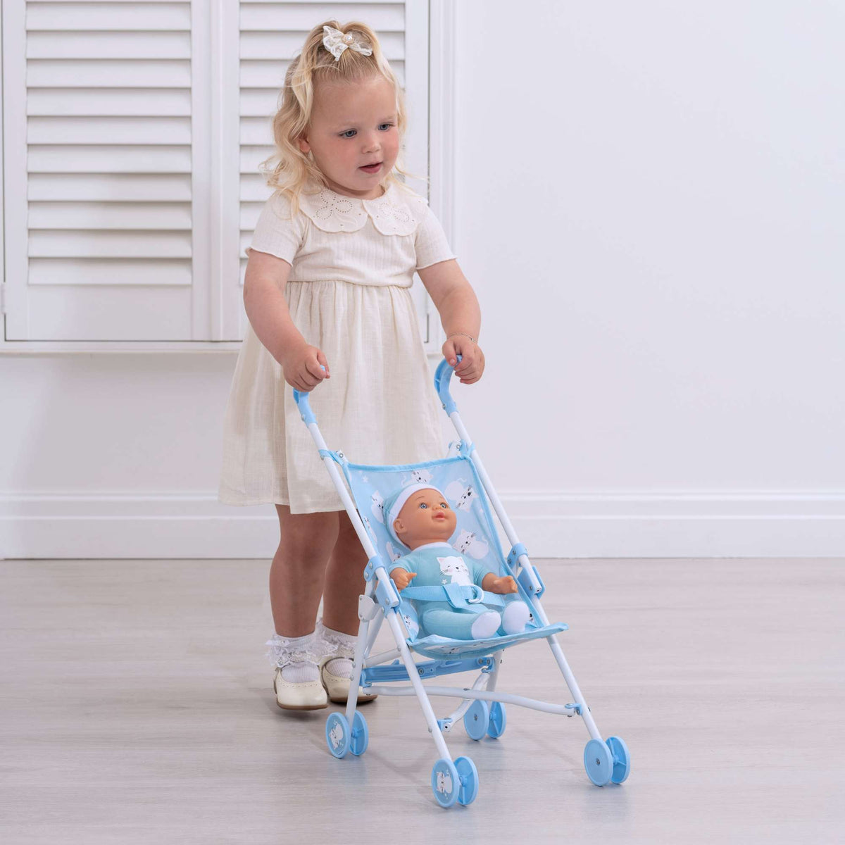 BabyBoo Kitty Doll Stroller - Blue