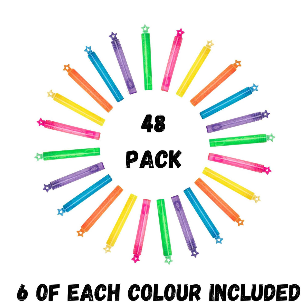 Bubblz 48 Pack of Bubble Wands - Bubble Solution Included