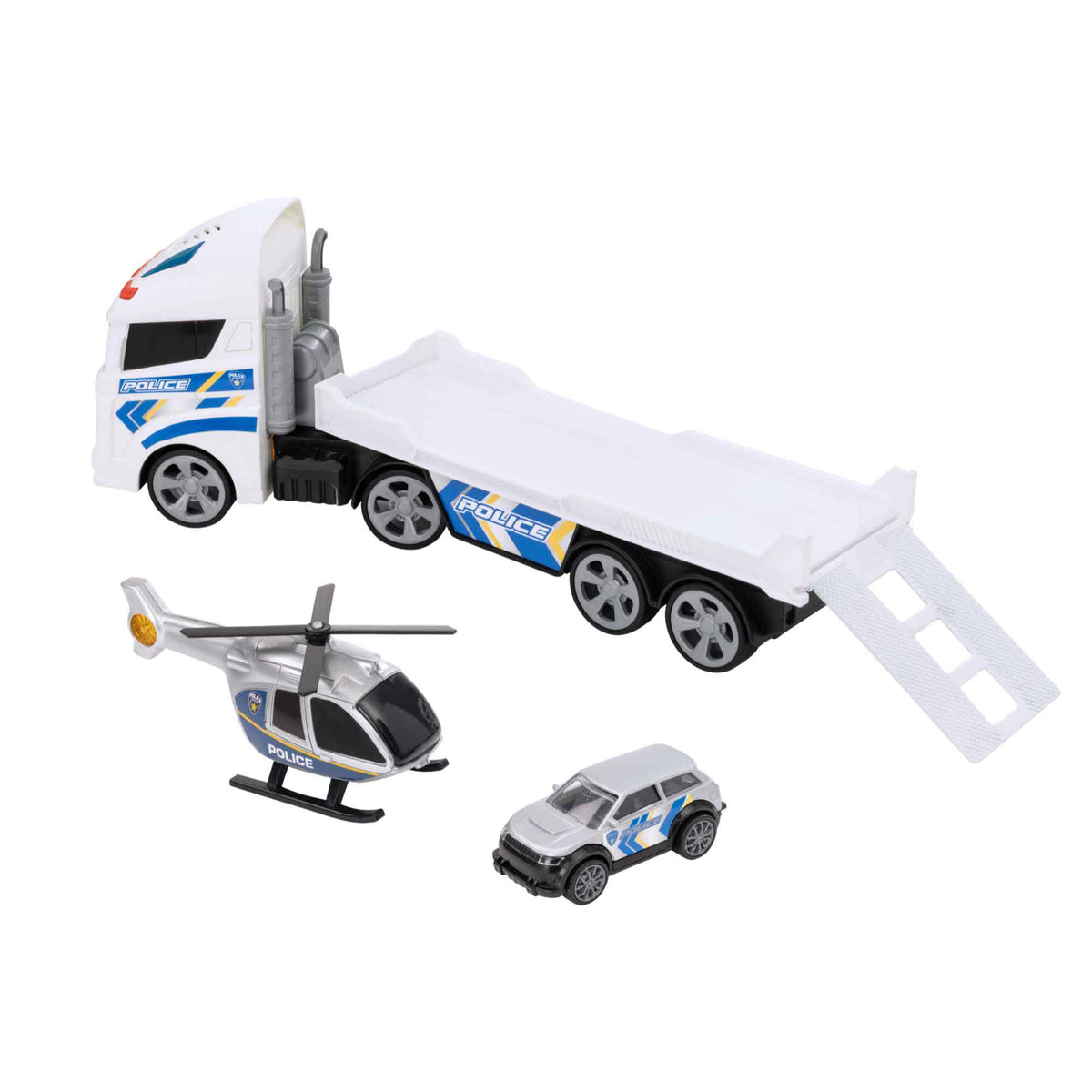 Teamsterz Mighty Machines Small Police Helicopter Transporter