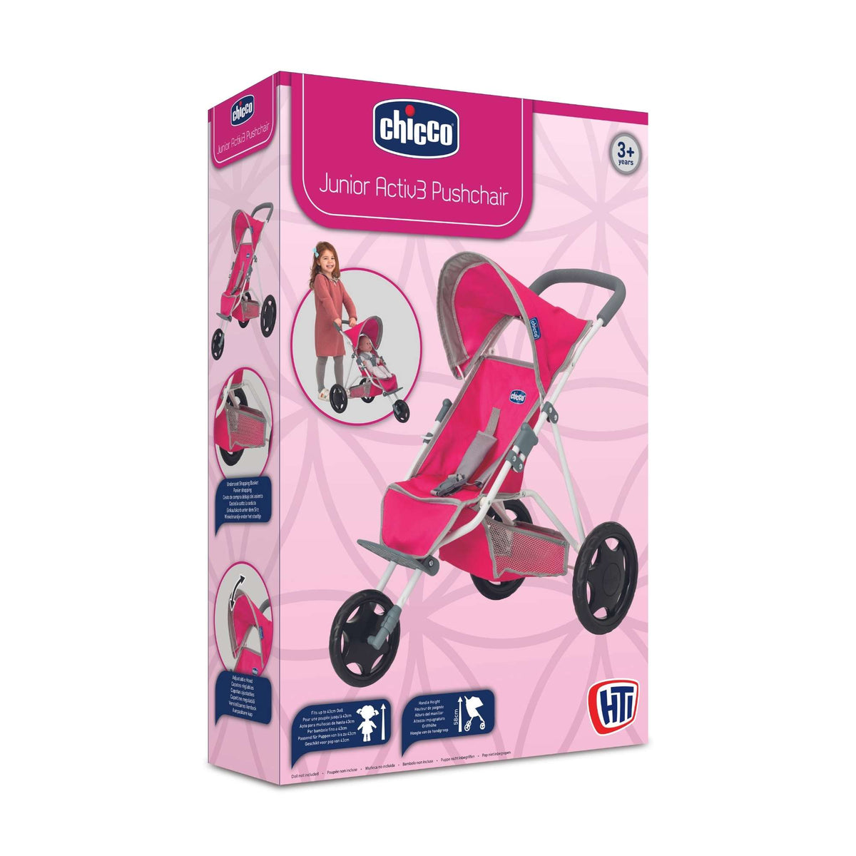 Chicco Pink 3 Wheeled Dolls Running Buggy