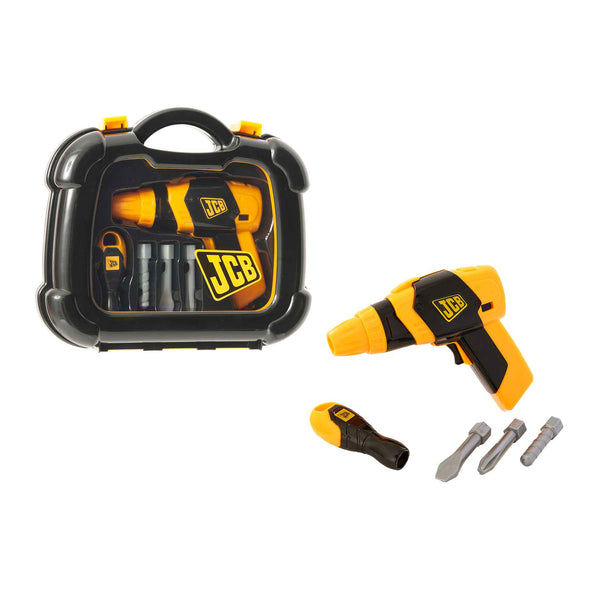 JCB Toy Drill with Case and Accessories Battery Operated