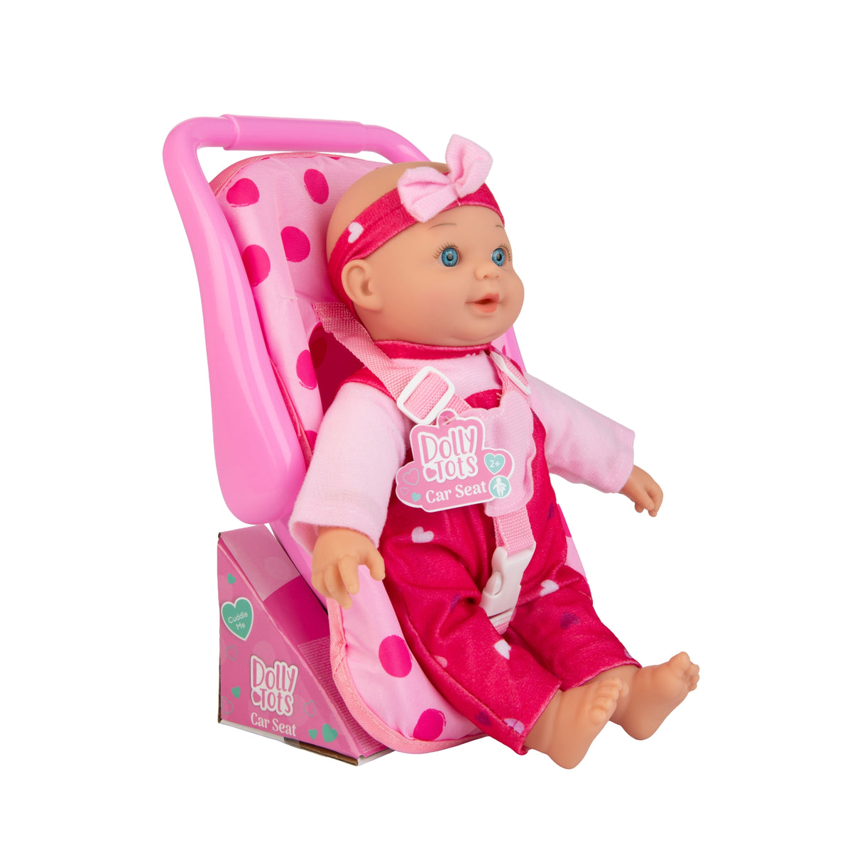 Dolly Tots 30cm Doll &amp; Car Seat - Soft Bodied Talking Doll