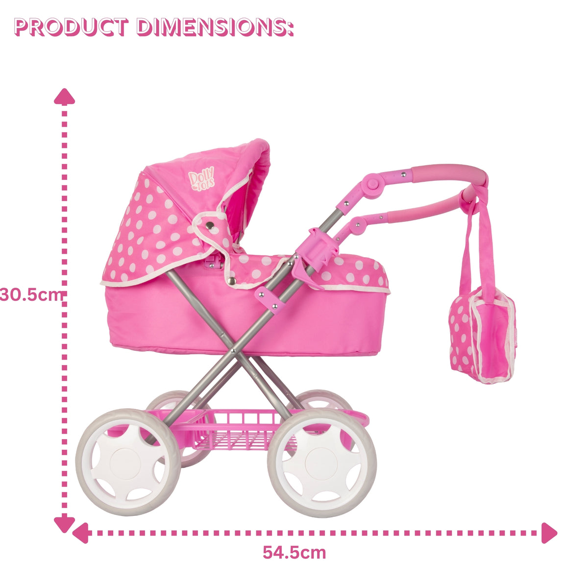 Dolly Tots Cherish Pram - Pink