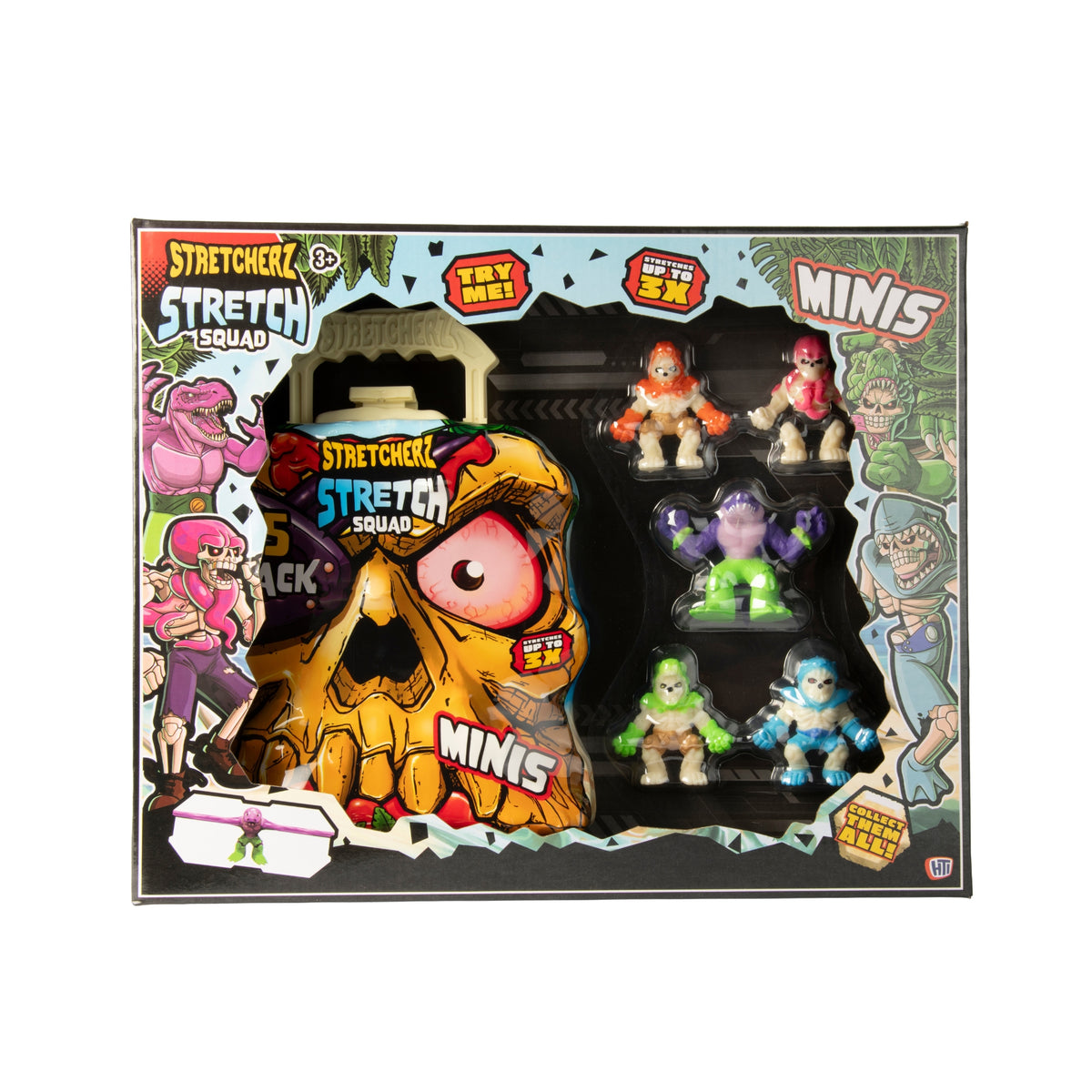 Stretcherz Play Case With 5 Stretchy Figures - Skull
