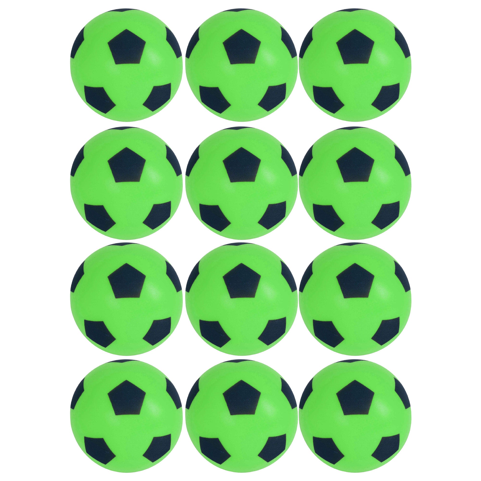 Foam Football Pack Of 12 - Green (19.4cm )