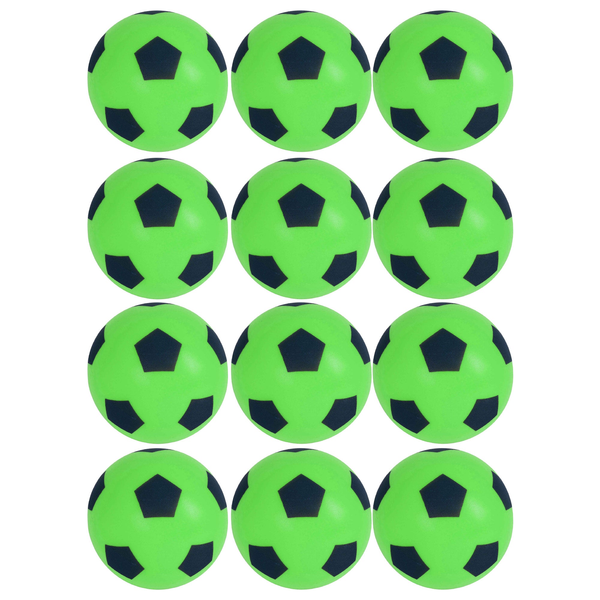 Foam Football Pack Of 12 - Green (19.4cm) Footballs