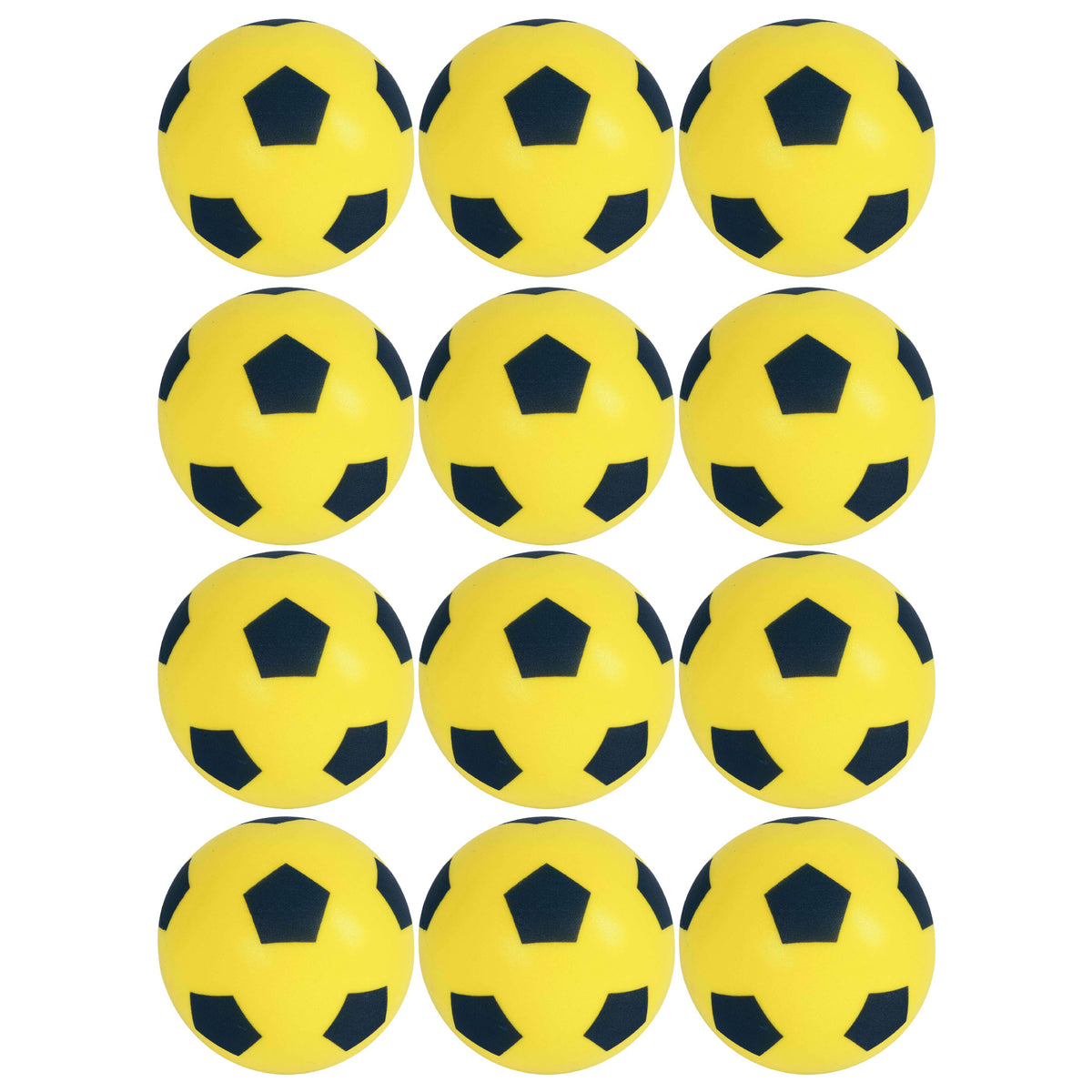 Foam Football Pack Of 12 - Yellow (19.4cm )