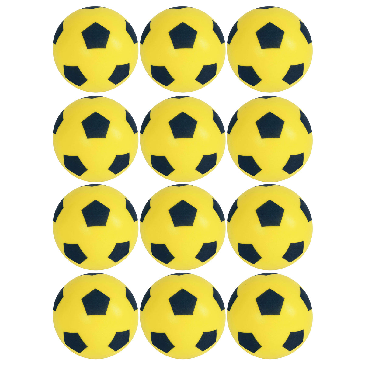 Foam Football Pack Of 12 - Yellow (20cm) Footballs