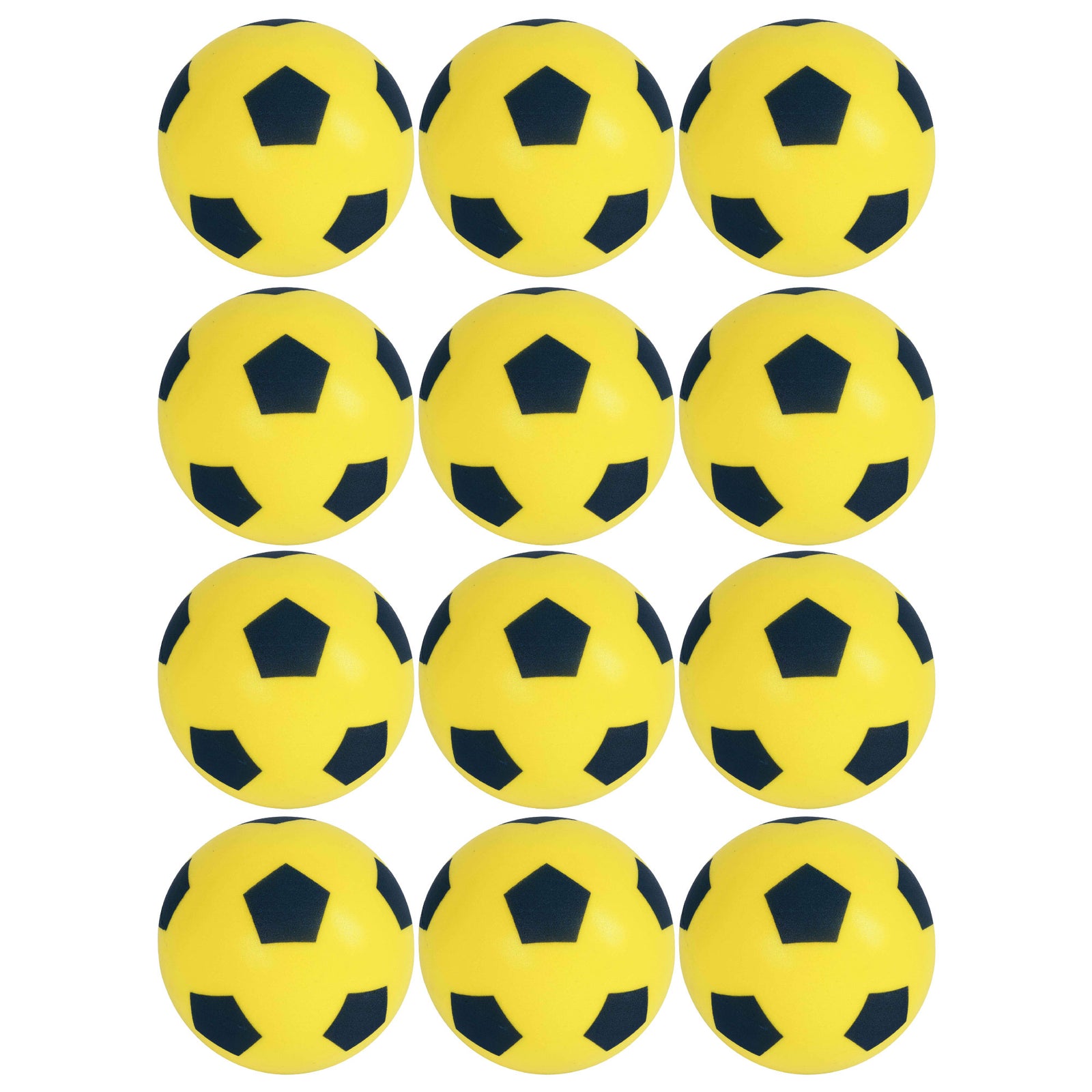 Foam Football Pack Of 12 - Yellow (20cm)