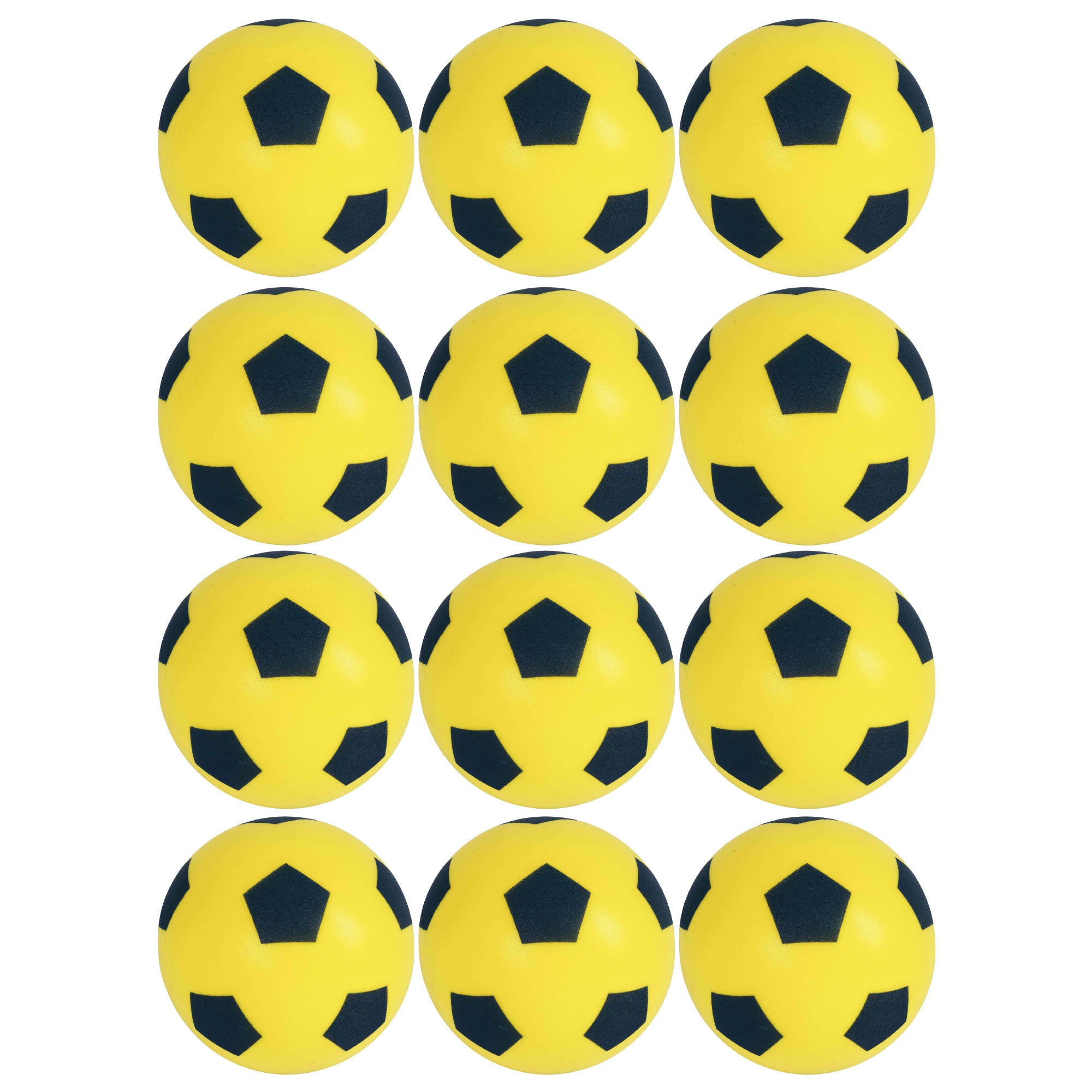 Foam Football Pack Of 12 - Yellow (20cm) Footballs