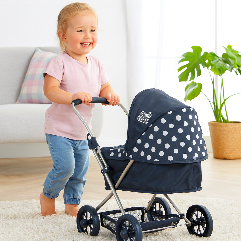 Dolly Tots Cutie Dolls Pram - Navy