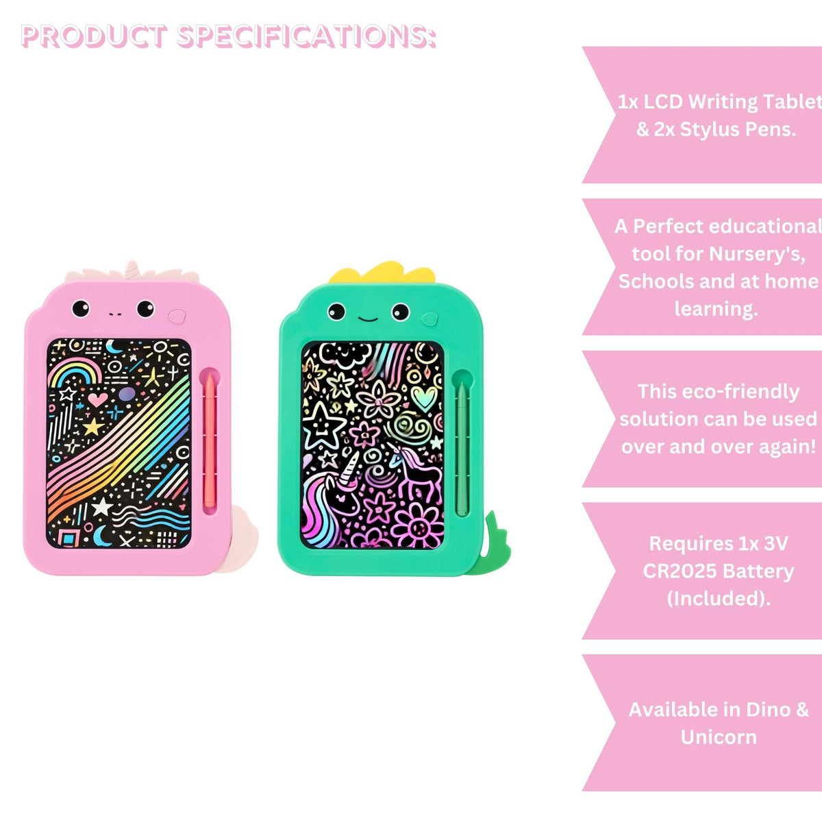 Fun Craft LCD Writing Tablet - Unicorn Drawing Sets