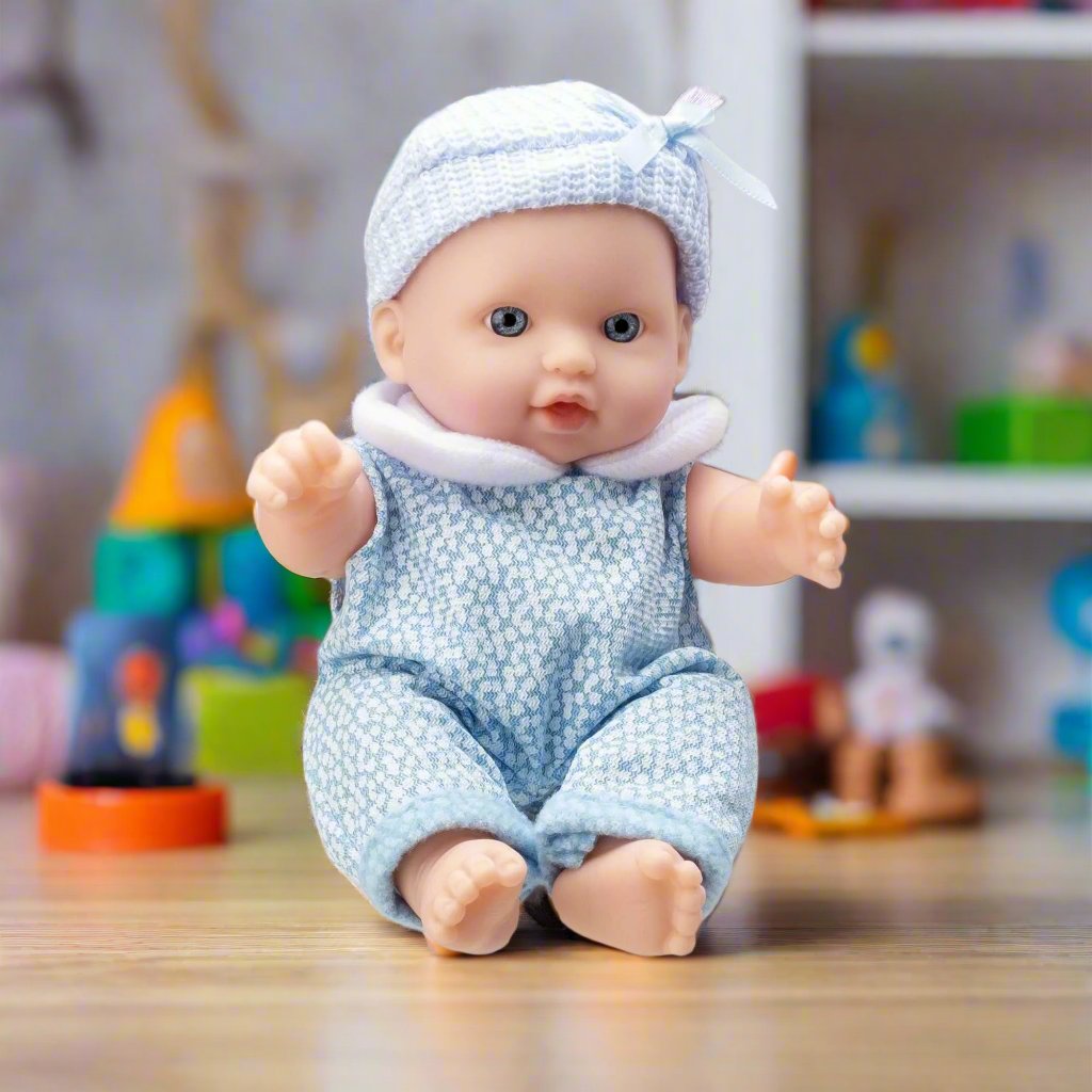 BabyBoo Bed Time Baby Doll with Bottle Blue