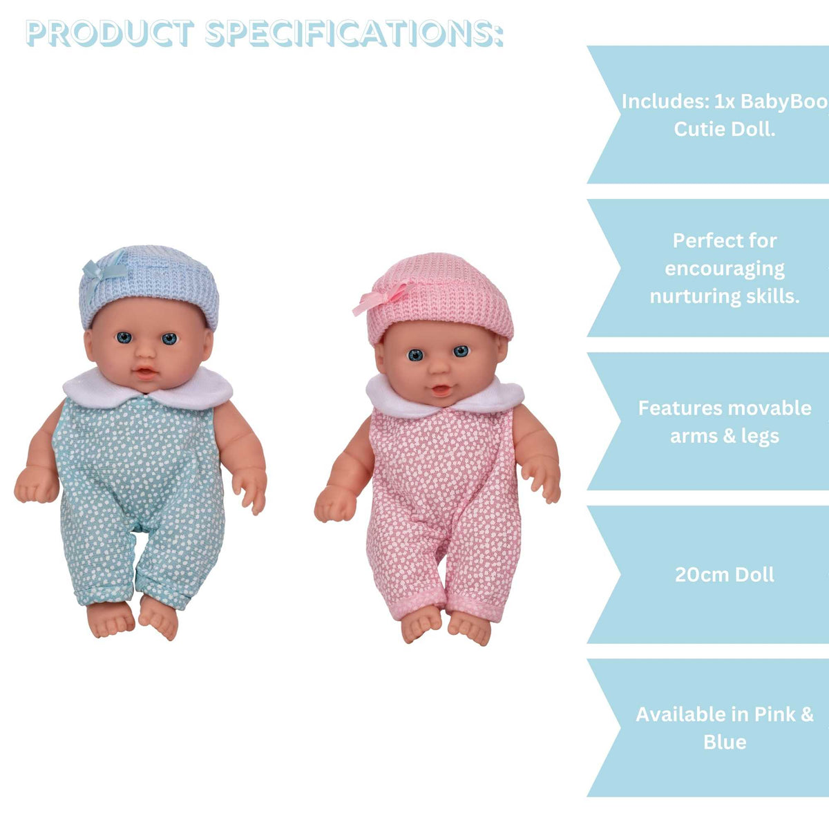 BabyBoo Cutie Baby Doll - Blue Dolls