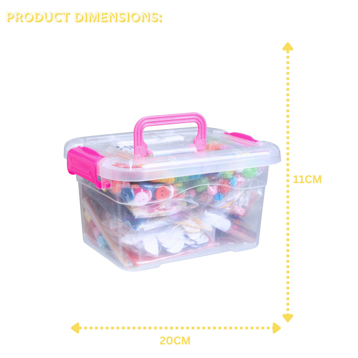 Jumbo Arts and Crafts Supplies Kit with Storage Box - Over 400 Pieces of Creative Materials for Kids and Adults, including Pipe Cleaners, Pom Poms, Beads, Googly Eyes, and More