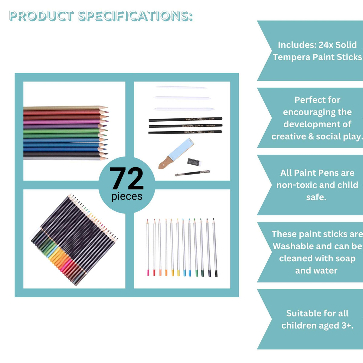 FairFax &amp; Co 72 Piece Pencil Drawing Set Drawing Sets