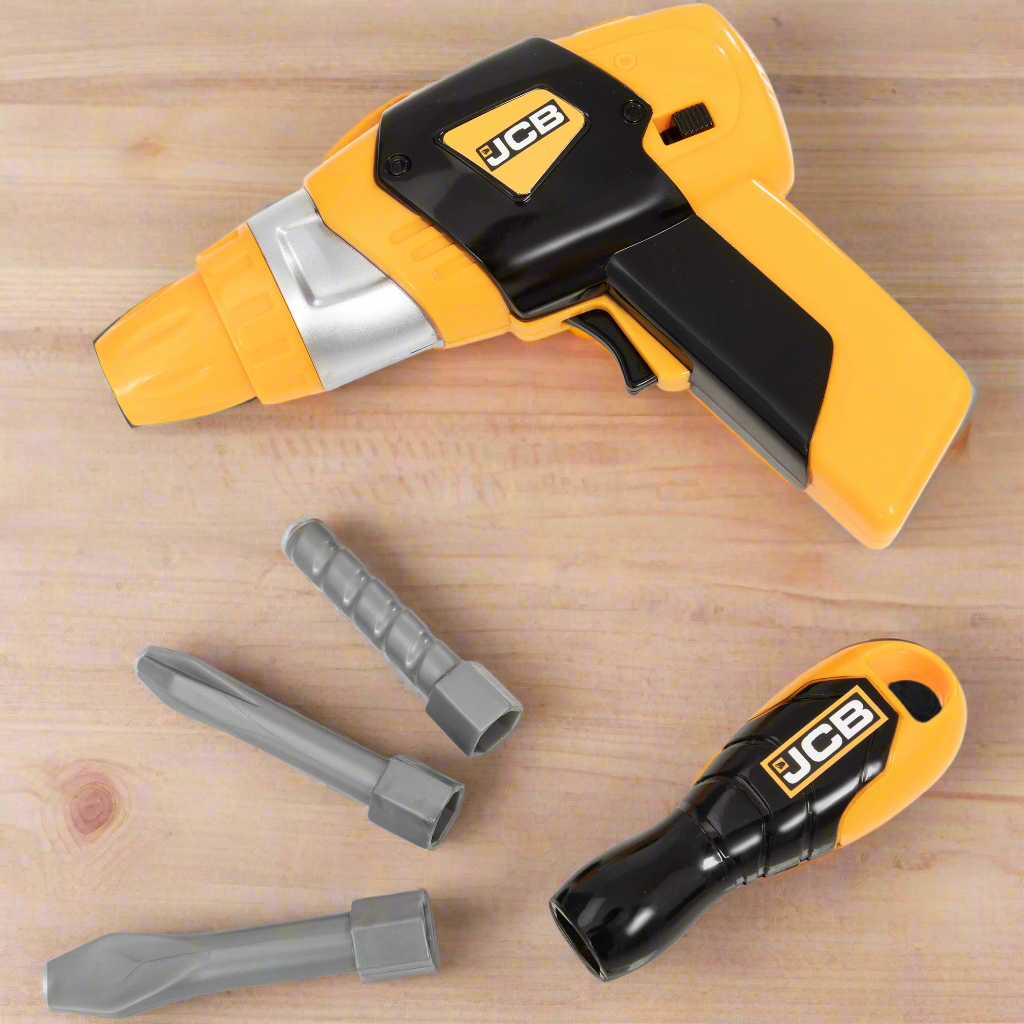 JCB Toy Drill with Case and Accessories - Battery Operated