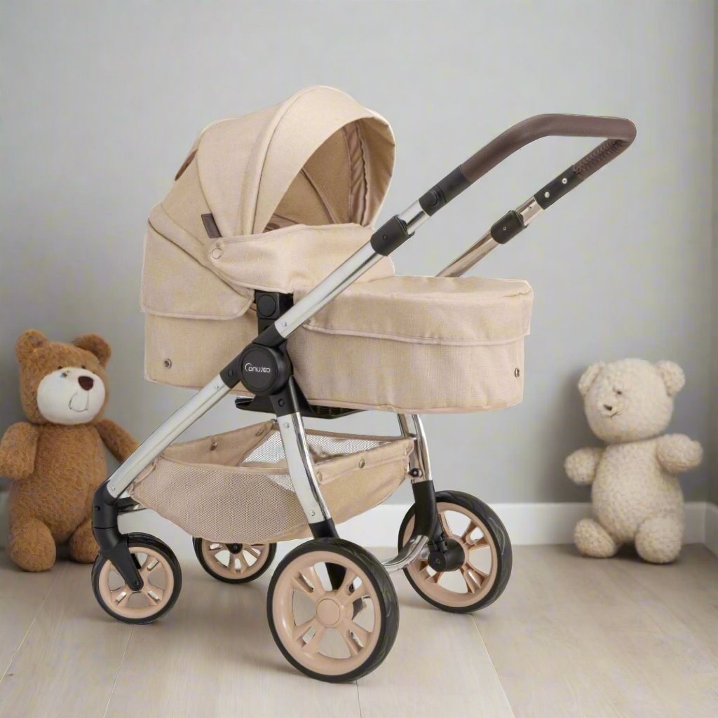 Celuna Premium Vogue Stone Dolls Pram - Two Pram Modes Doll &amp; Action Figure Accessories