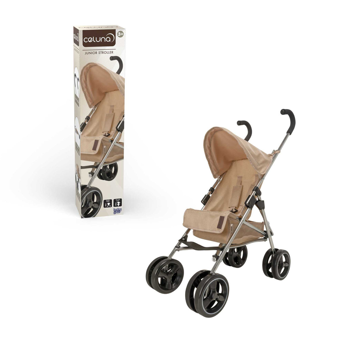 Celuna Premium Junior Dolls Stroller - Stone Pushchairs