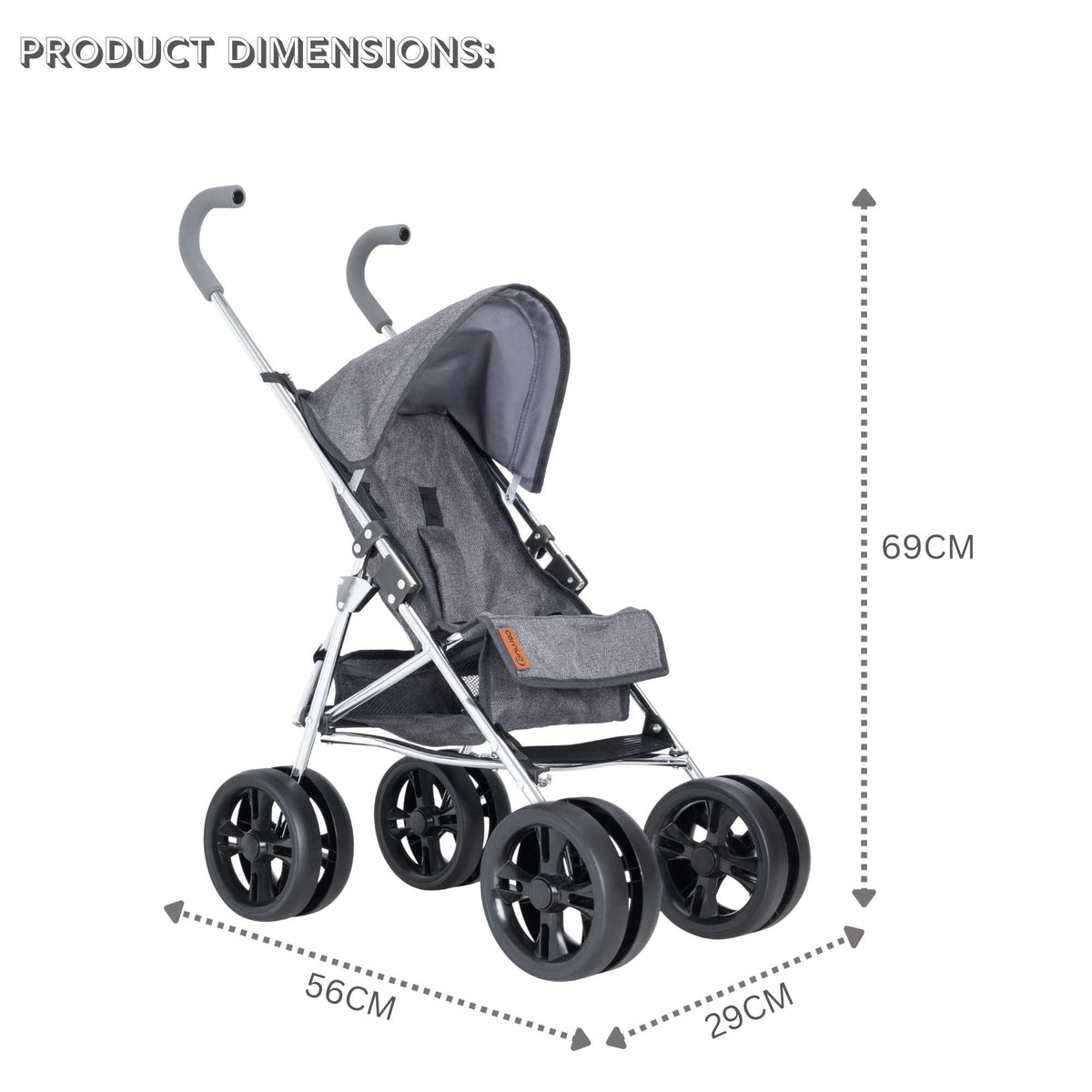 Celuna Premium Junior Dolls Stroller - lightweight and durable doll stroller with a sleek design, perfect for imaginative play