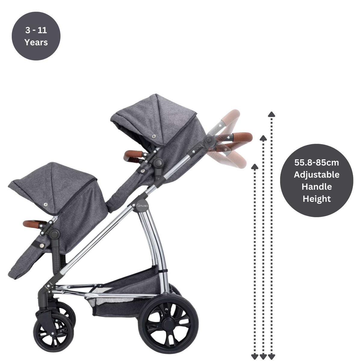 Celuna Premium Twin Dolls Travel System - versatile doll stroller with 9 play patterns, perfect for twins, stylish and durable design