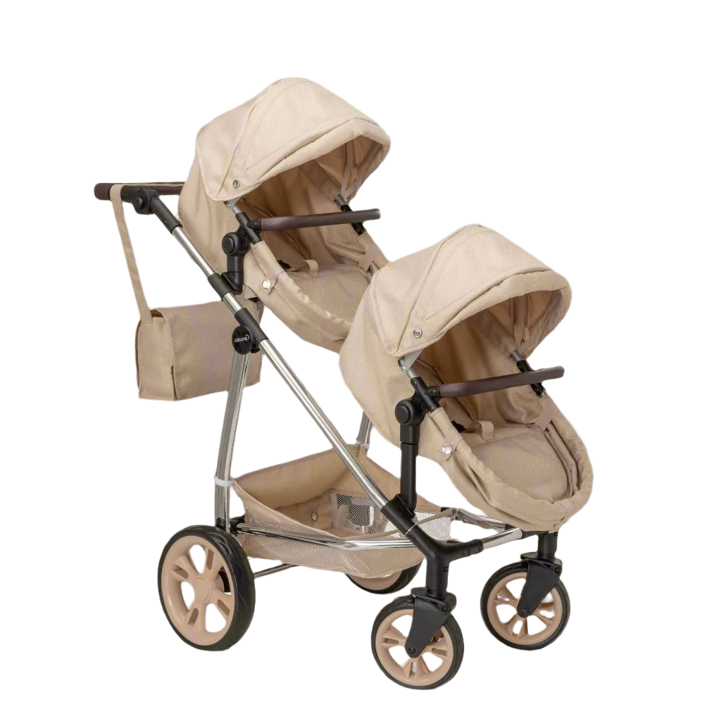 Celuna Premium Stone Twin Dolls Travel System - 9 Play Patterns Doll &amp; Action Figure Accessories