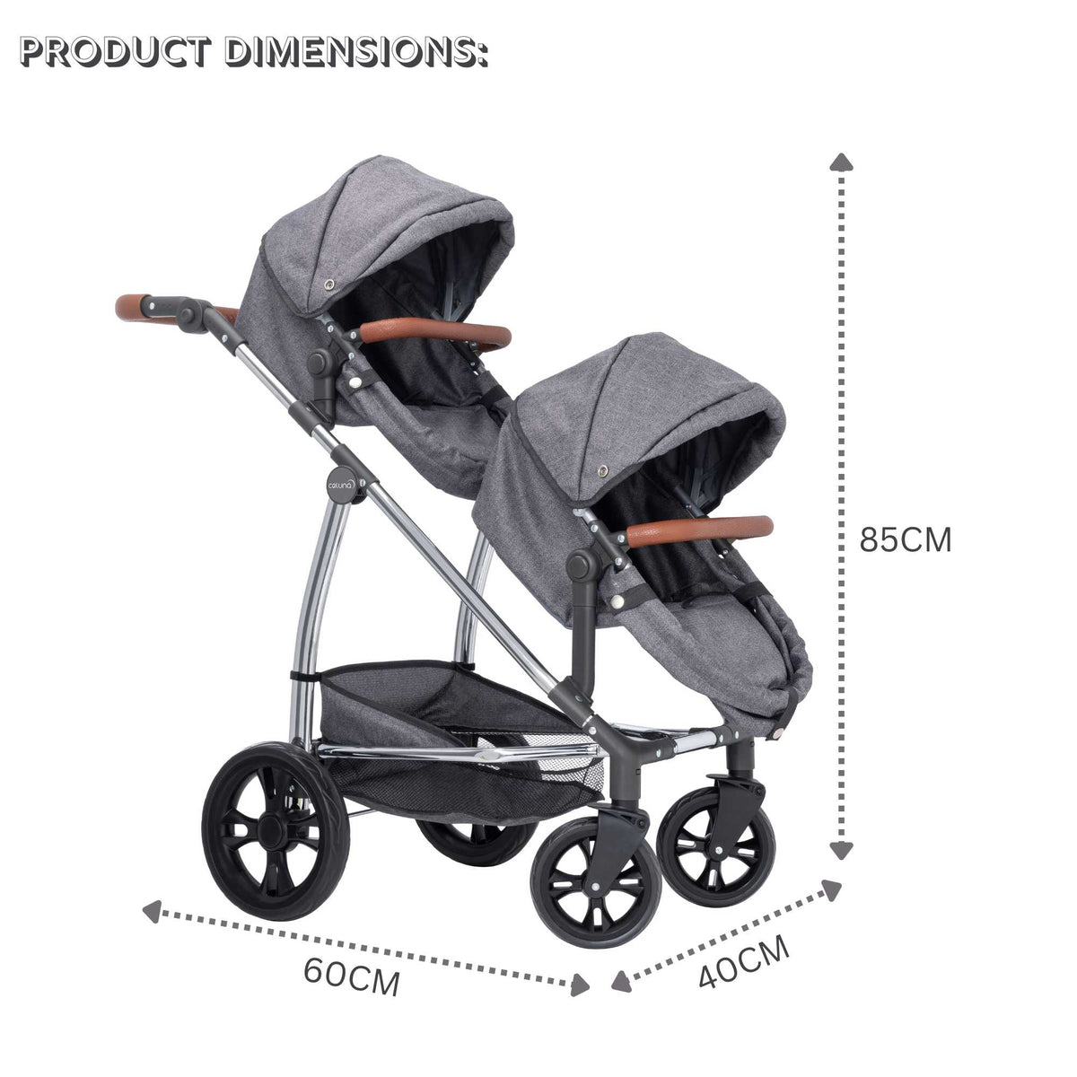 Celuna Premium Twin Dolls Travel System - versatile doll stroller with 9 play patterns, perfect for twins, stylish and durable design