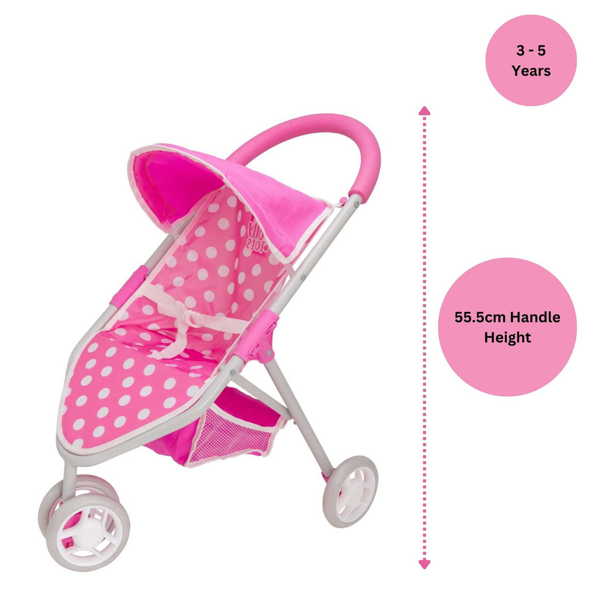 Dolly Tots Jogger Dolls Pram - Sporty and Functional Toy Pram for Dolls, Ideal for Active Play