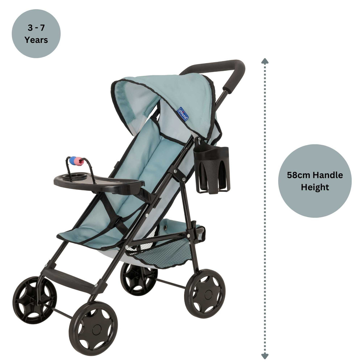 Chicco Ulala Playtime Puppen-Kinderwagen, Blau