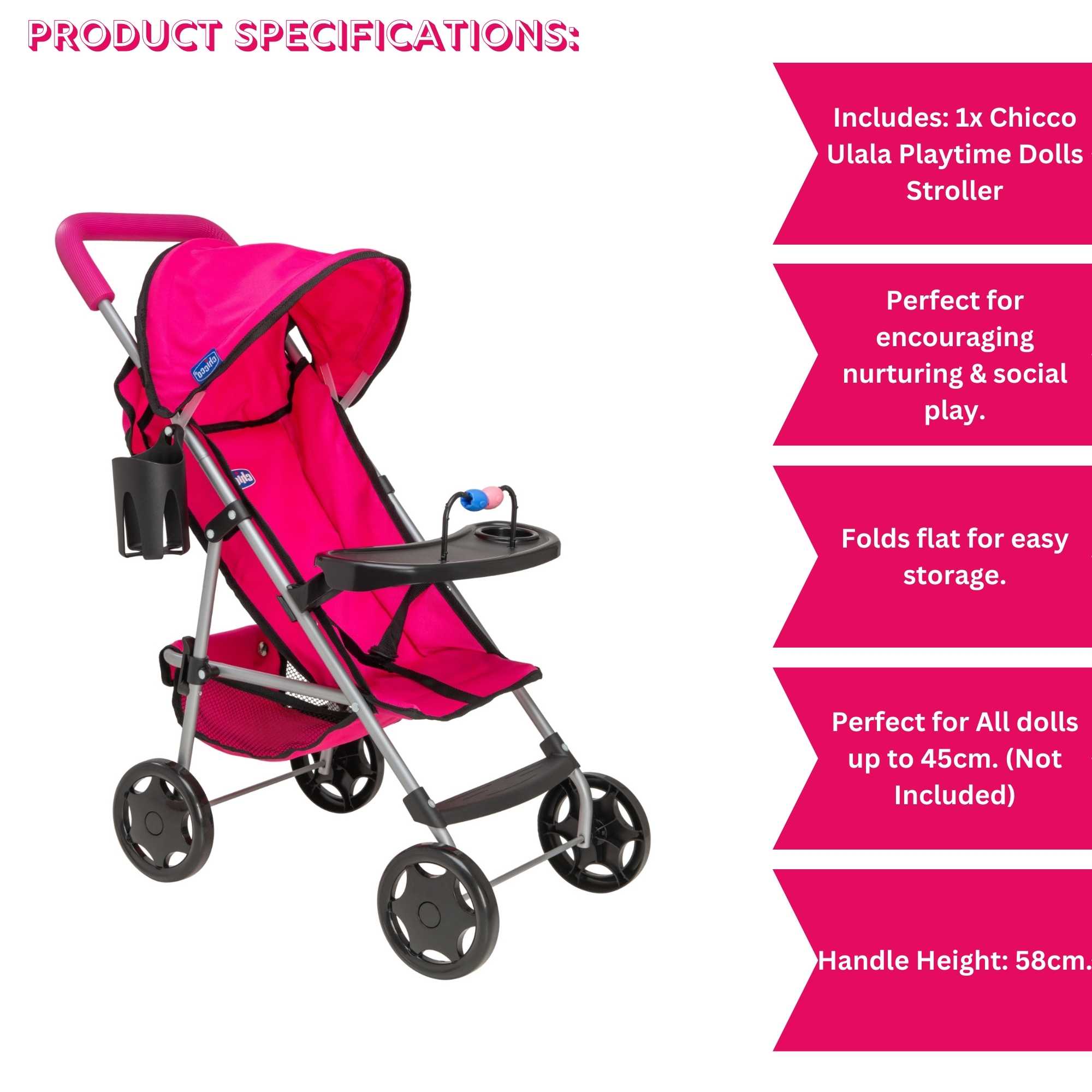 chicco doll stroller Chicco Ulala Playtime Dolls Pushchair - Pink