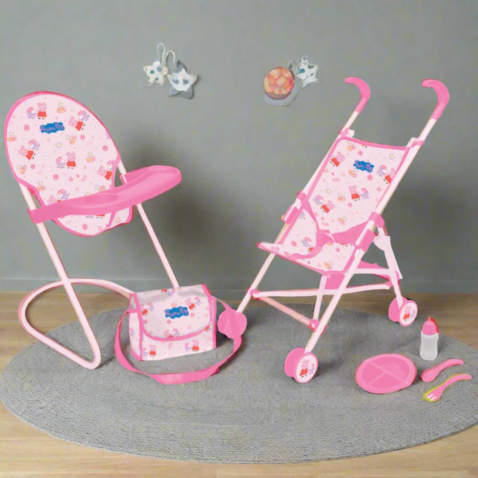 Dolls cot and highchair set on sale