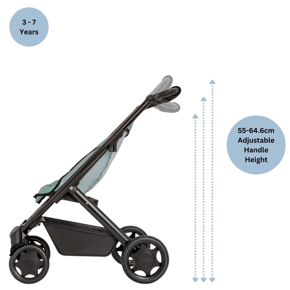 Chicco Junior 3-IN-1 Dolls Pram - Versatile Toy Stroller, Carrycot, and Pram for Dolls