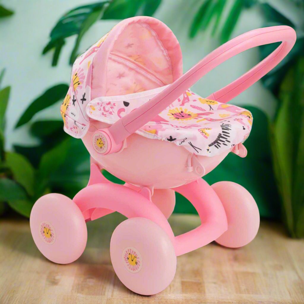 BabyBoo Bambino Jungle Print 4-IN-1 Dolls Pram Prams