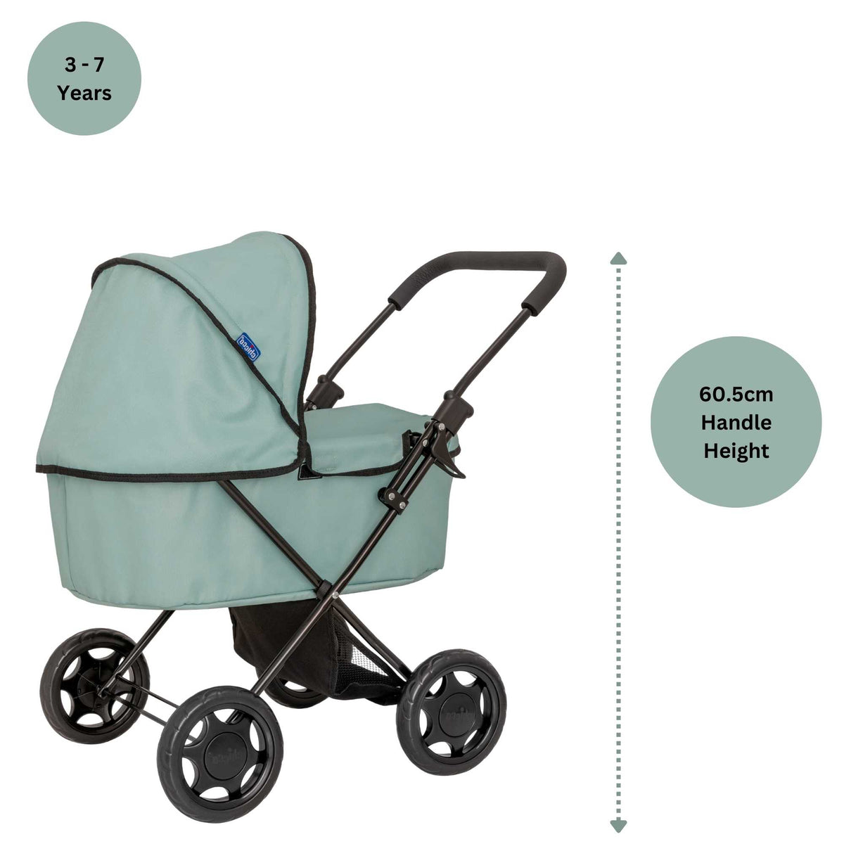 Chicco Amore Dolls Pram - Elegant and Sturdy Toy Pram for Dolls with Adjustable Handle