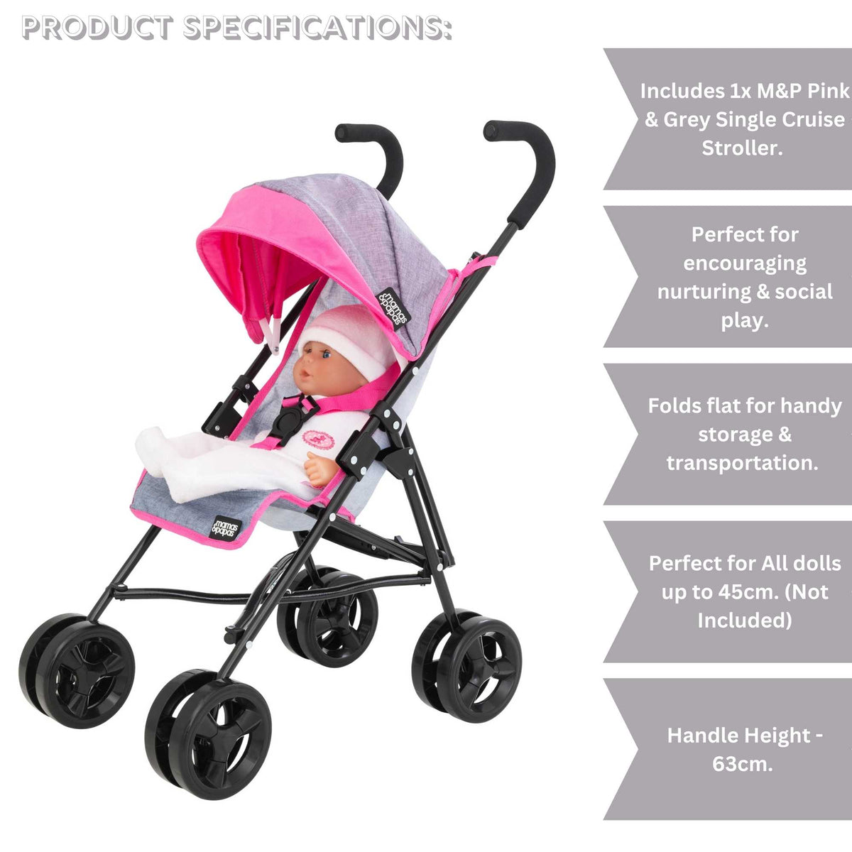 Mamas &amp; Papas Junior Cruise Doll Stroller Pushchairs