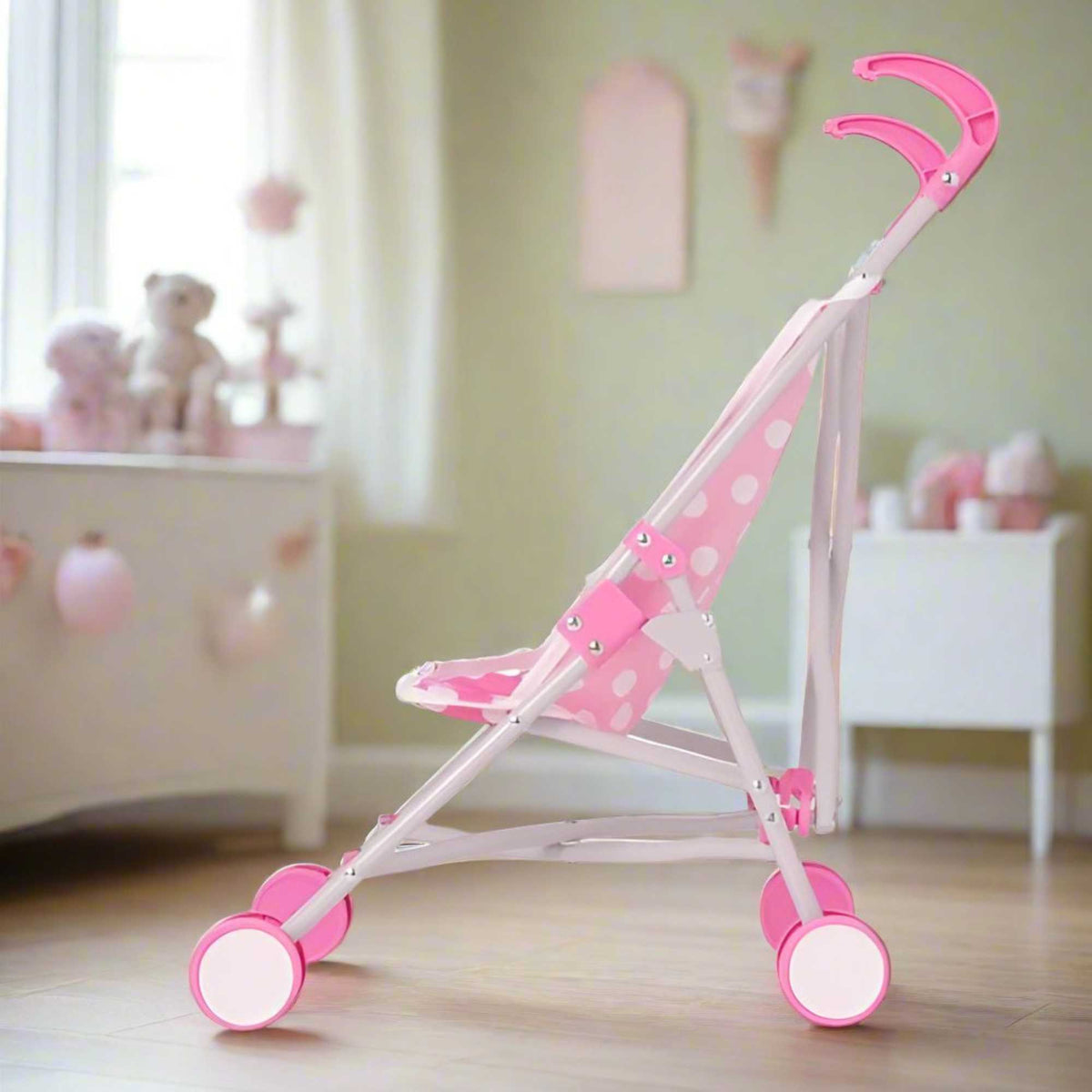 Dolly Tots Dolls Single Stroller - Lightweight and Easy-to-Use Toy Stroller for Dolls