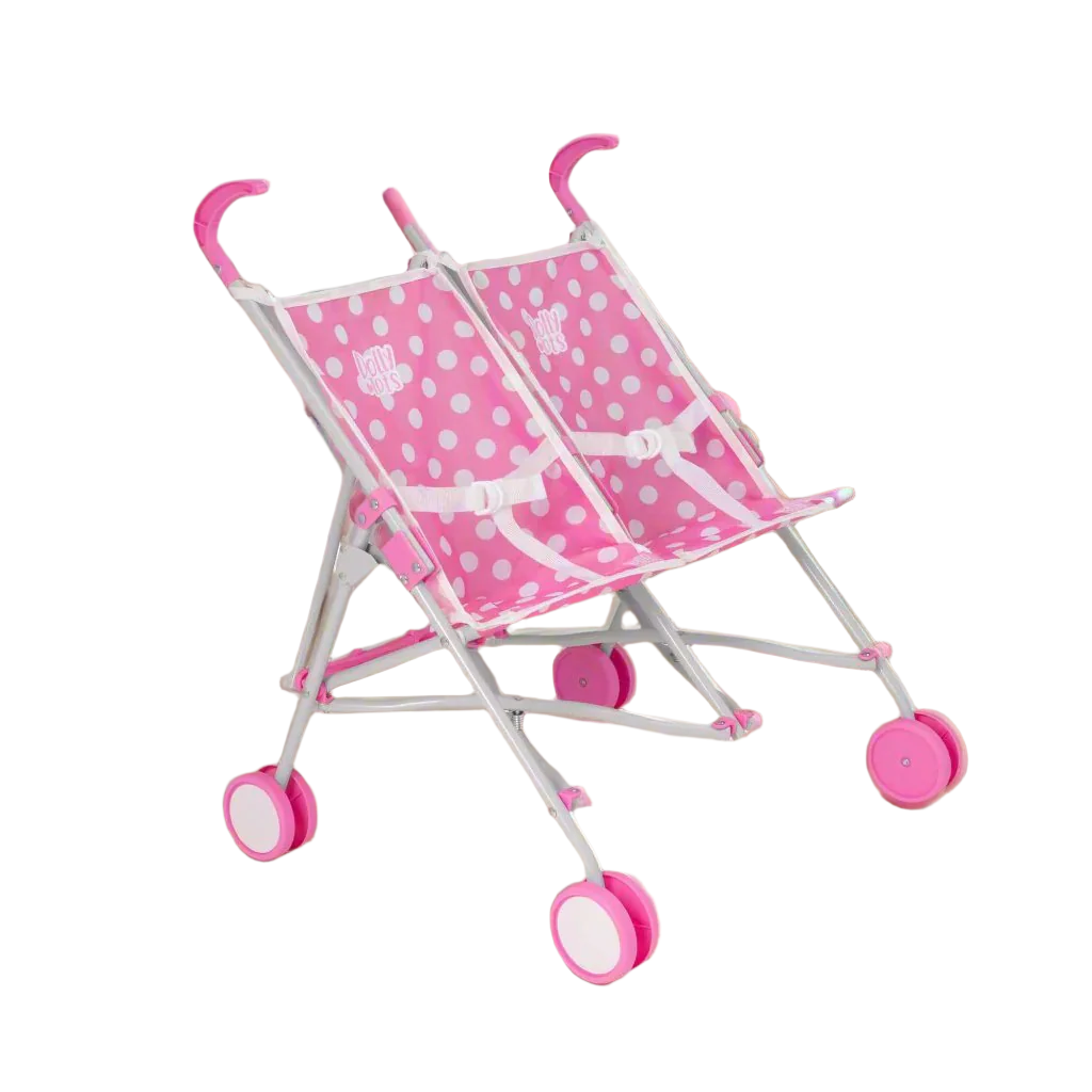 Dolly Tots Twin Dolls Stroller - Double Toy Stroller for Twin Dolls with Easy Manoeuvrability