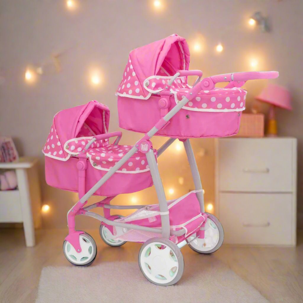 Dolly Tots Twin Dolls Pram Prams