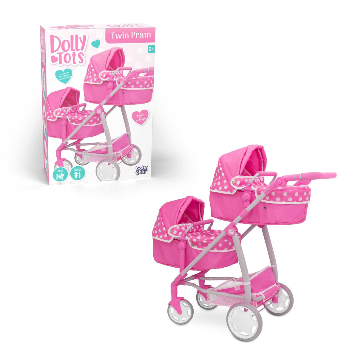 Dolly Tots Twin Dolls Pram Prams
