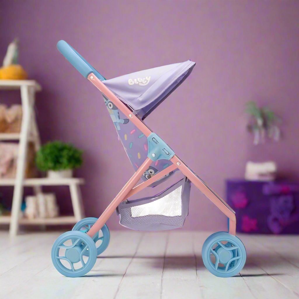 Bluey Jogger Dolls Pram - Sturdy and stylish pram designed for dolls, inspired by Bluey, perfect for active play and imaginative adventures.