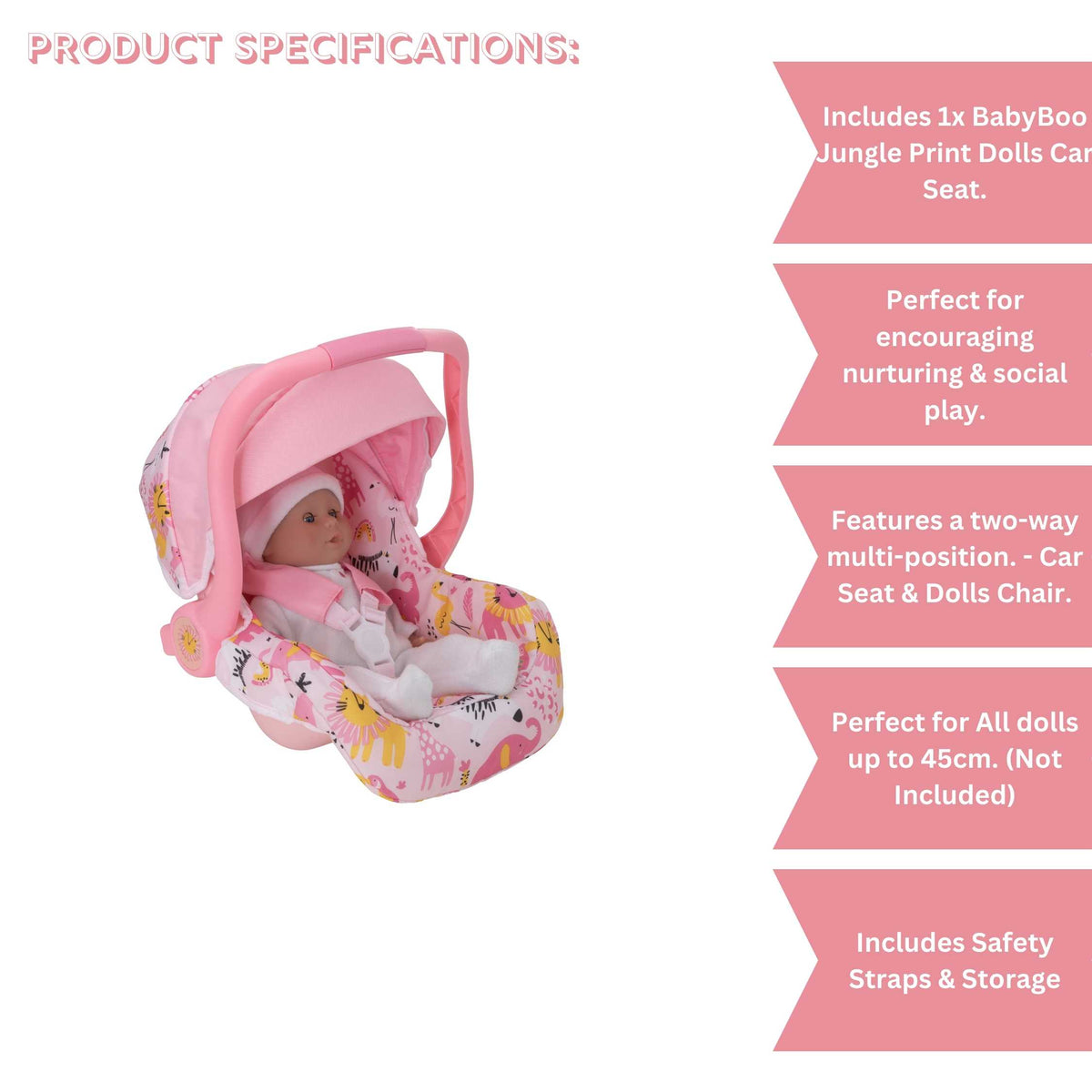 BabyBoo Dolls Car Seat Dolls Accessories